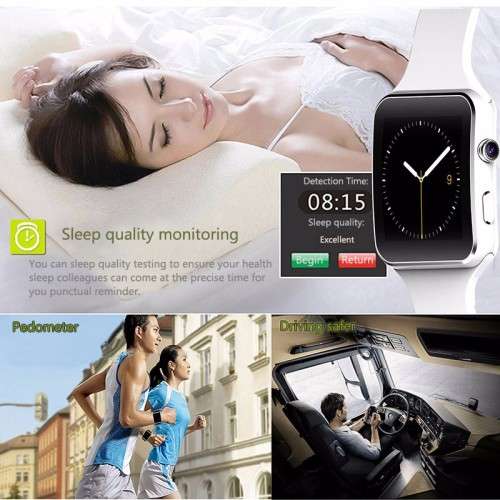X6 Curved Screen Smart Watch - Black or White