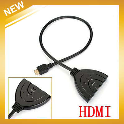 3-Port HDMI Switch Selector Pigtail Adapter Splitter for HDTV 1080P
