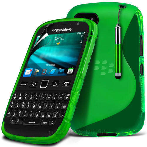 Blackberry 9720 Green Gel Case With Stylus & Screen Protector