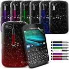 Blackberry 9720 Blue Raindrops Case With Stylus & Screen Protector