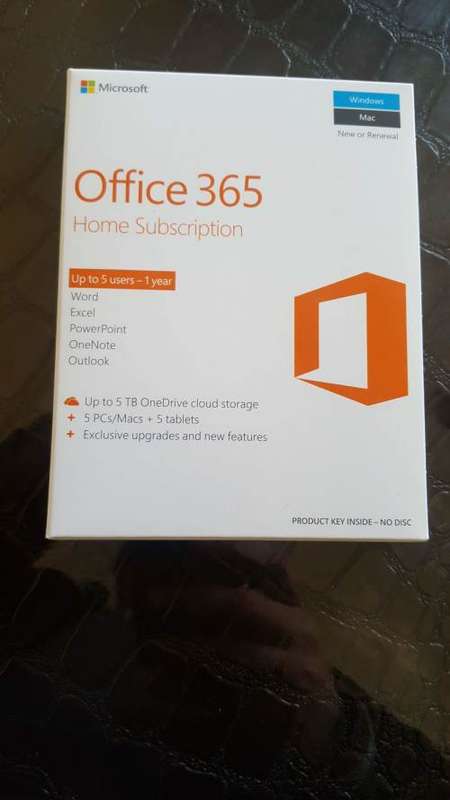 Microsoft Office 365 Home 5 user/1 year PC/Mac/Tablet New or Renewal