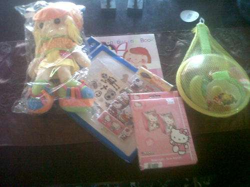 bulk of toys and stickers