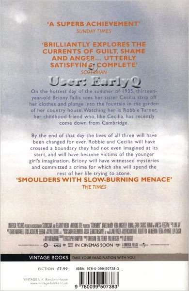 Atonement by Ian McEwan