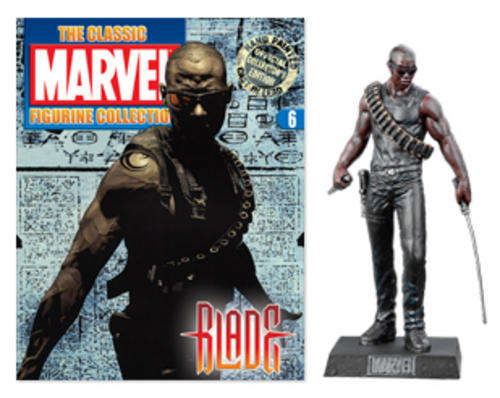 Blade !! Very Rare !! Marvel Figurine Collection # 6 - Lead Figure & Detailed Magazine