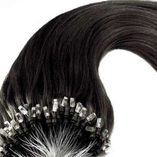 Human Hair Micro Rings x 100Strands  #1B (0.5g Per Strand) In Stock - Ready to ship !