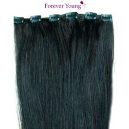 52cm Ear to Ear Hair Extension in Black #1 -  In Stock - Human Hair Mixture