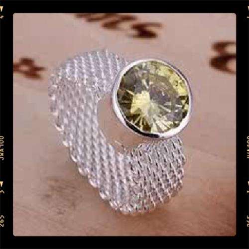 2.80 CT NATURAL GREEN CRYSTAL RING SET IN 925 SILVER SIZE 8