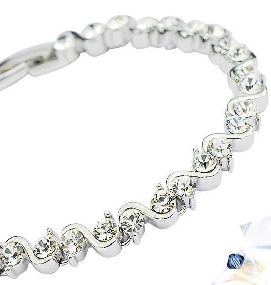 Italina 925 Silver Austrian Crystal Tennis Bracelet**In Stock**