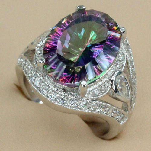 3.59ct 925 Sterling Silver Rainbow Topaz Ring**In Stock**Only one Avail**