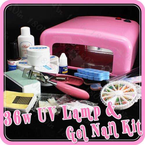COMPLETE UV GEL STARTER KIT INCLUDING 36 WATT UV CURING LAMP WITH TIMER AND ** FREE ITEMS**IN STOCK*
