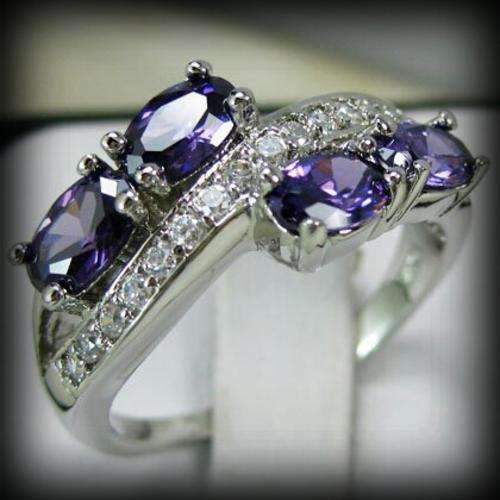 1.75ct Amethyst 10Kt White Gold Ladies Ring**In Stock**
