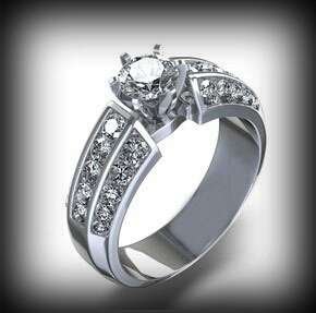 Round Cut White Sapphire 14Kt GF Ladies Ring **In Stock**