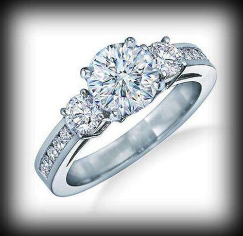 1.46ct CZ Sapphire & CZ Diamond White Gold Ladies Engagement Ring**In Stock**Last one Left**
