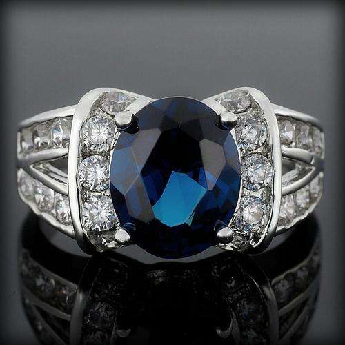 Sapphire Gemstone White Gold Ladies Ring**In Stock**