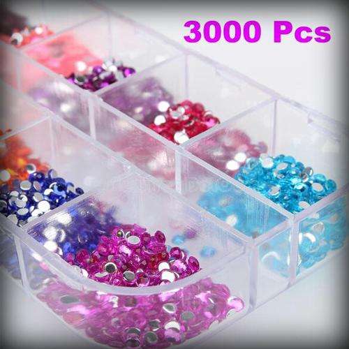 Nail Art Rhinestones 3000 Pieces in Box **In Stock**