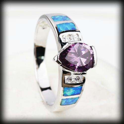 .925 Opal & Amethyst Gemstone Ladies Ring**Only One Avail**