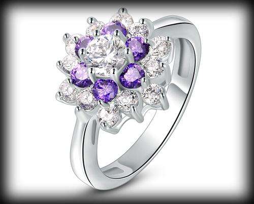 18kt White Gold Amethyst & Topaz Gemstone Ladies Ring**Last of the Lot**