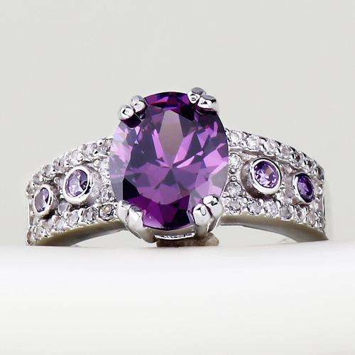 .925 Amethyst & Diamond Gemstone Ladies Ring **In Stock**