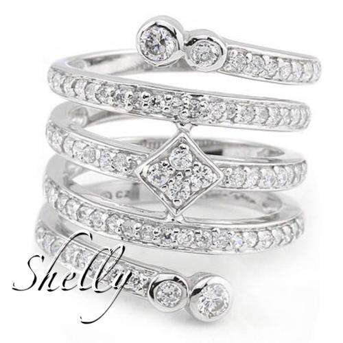 STUNNING 2.81 CARAT TW (78 PCS) WHITE SAPPHIRE 100% UNTREATED GEMSTONE RING **IN STOCK**