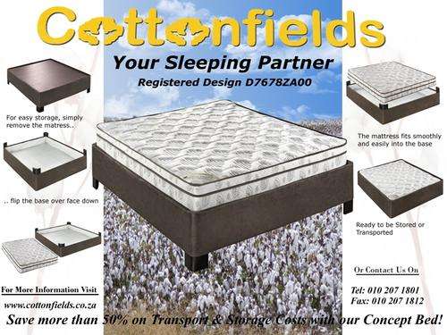 Cottonfields New Concept Double Bed! The Mattress that Fits in the Base!