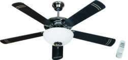 Goldair 132cm Black Ceiling Fan  + 1 Light + Remote