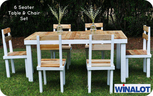 Rustic Hand Made Table And Chair Set (6 Seater)