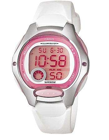 Casio Ladies Digital White and Pink Sports Watch