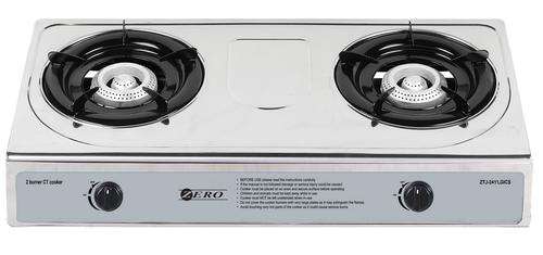 Zero Appliances Stainless Steel 2 Burner Gas Cooker