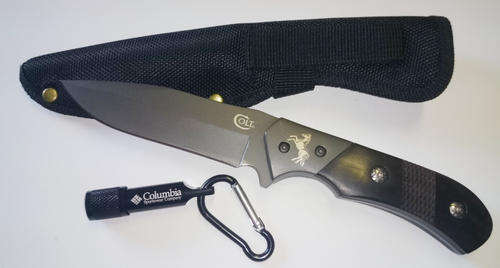 Colt Forged Ebony Fixed Blade Knife with Free Torch