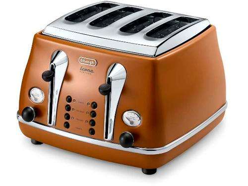 DeLonghi Icona Vintage 4 Slice Toaster - Etnica Tan Leather