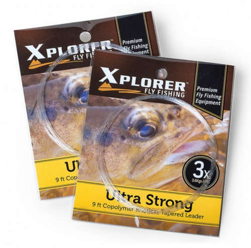 XPLORER Fly Fishing Ultra Strong 9FT Tapered Leaders - 4X