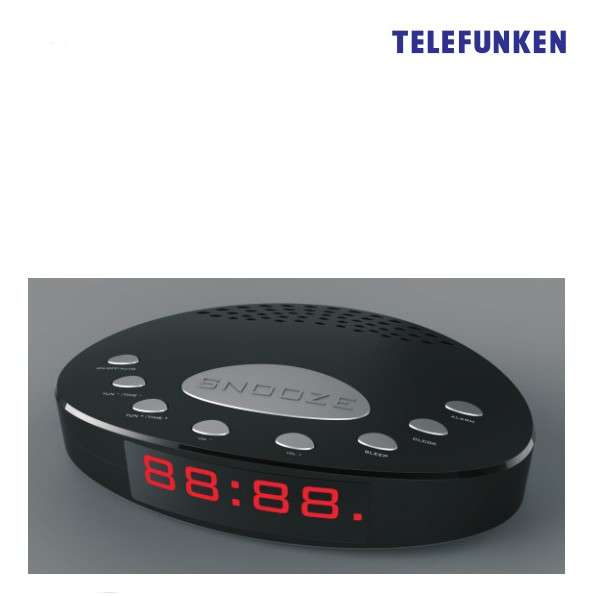 Telefunken FM Alarm Clock Radio - Black