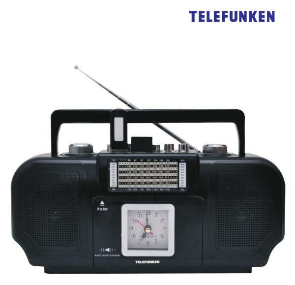 Telefunken Portable Radio/ Cassette + USB/ SD + Clock