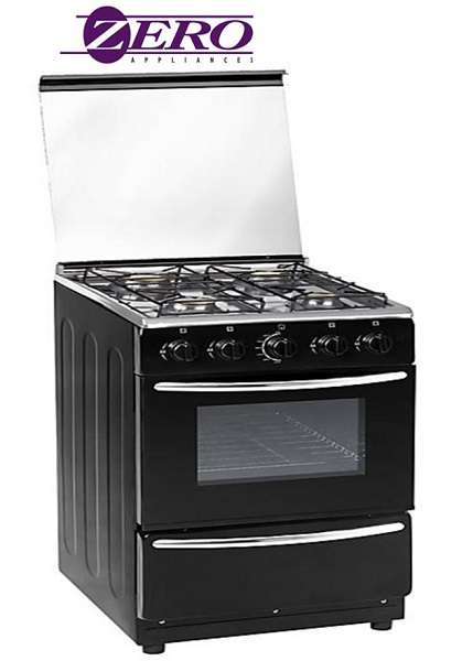 Zero Appliances 4 Burner Black Gas Stove