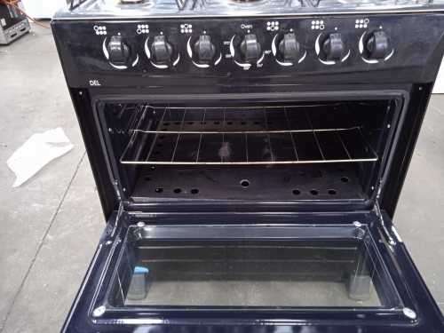 6 Burner Gas Stove with Gas Oven (Black) - Not Boxed - Second Hand