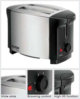 Mellerware Vesta 2 slice Stainless Steel Toaster