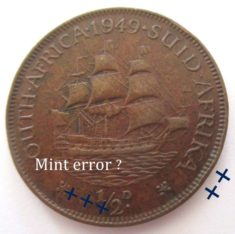 A 1949 SOUTH AFRICAN HALF PENNY