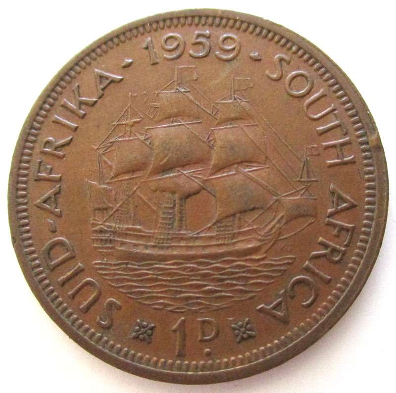 A 1954 SOUTH AFRICA PENNY---In collectable condition