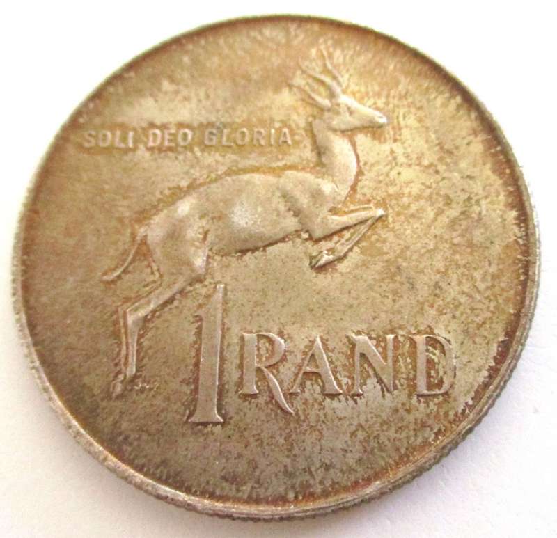 A 1966 SILVER .800 R1 (DIRTY) AND NINE SOUTH AFRICAN TICKEYS--SOLD AS SCRAP SILVER