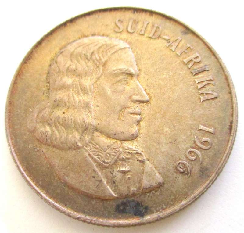 A 1966 SILVER .800 R1 (DIRTY) AND NINE SOUTH AFRICAN TICKEYS--SOLD AS SCRAP SILVER