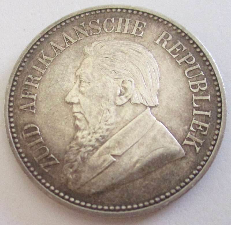 AN 1897 SILVER KRUGER HALF CROWN  (C)