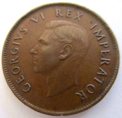 1944 SOUTH AFRICAN QUARTER PENNY--GOOD DETAIL