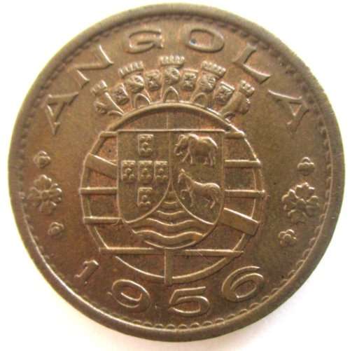 A 1927 ANGOLA 50 CENTAVOS AND 2 X1 ESCUDO 1953 and 1956