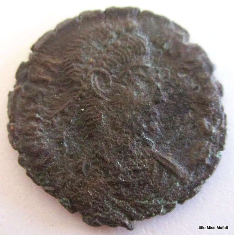 AN ANCIENT COIN ROUND 353AD--OVER 1600 YEARS OLD