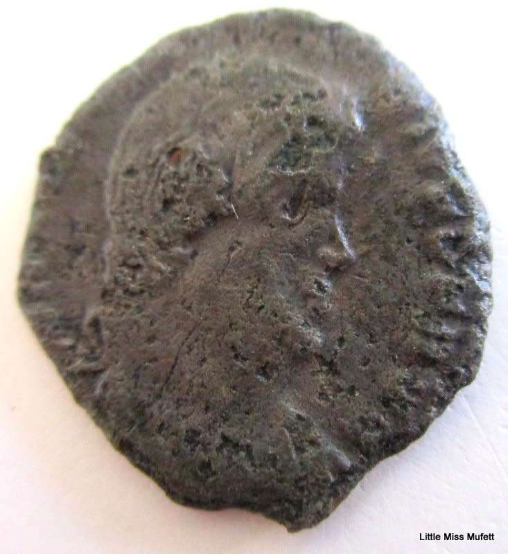 AN ANCIENT COIN ROUND 353AD--OVER 1600 YEARS OLD