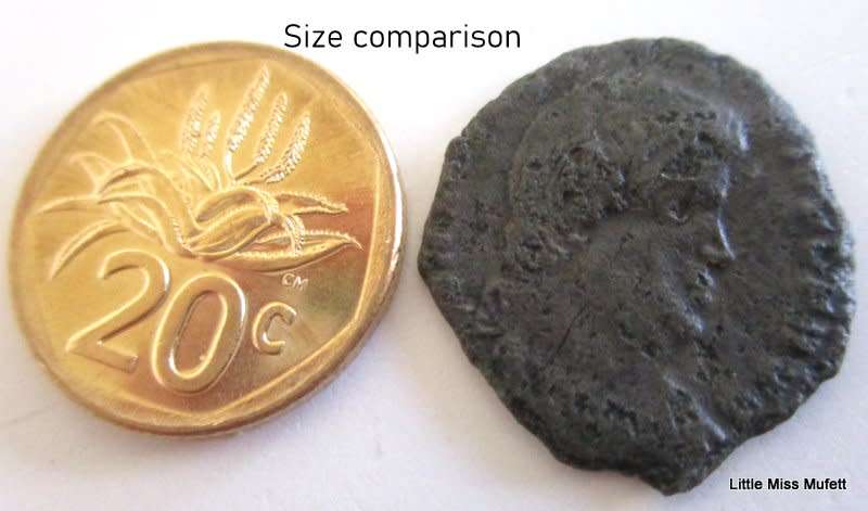 AN ANCIENT COIN ROUND 353AD--OVER 1600 YEARS OLD