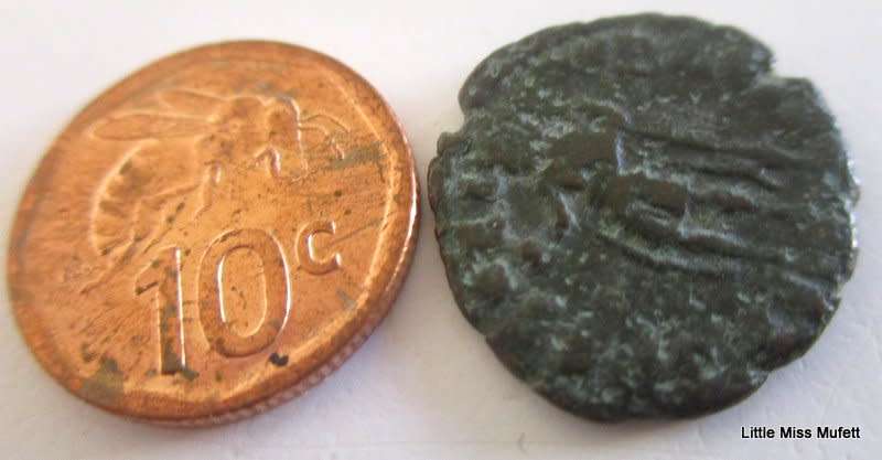 AN ANCIENT COIN ROUND 335AD--OVER 1600 YEARS OLD