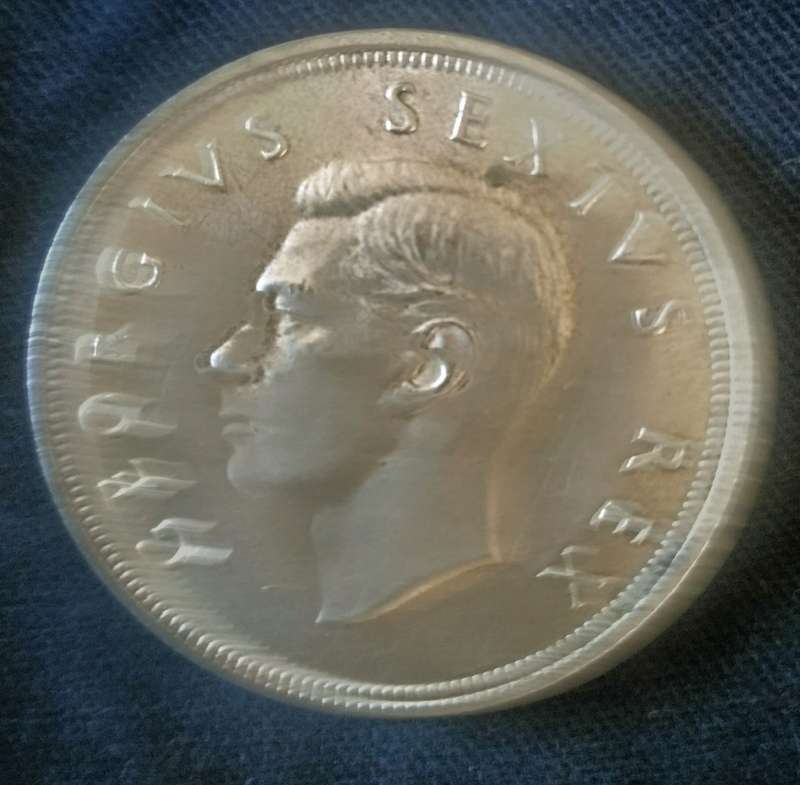 South African King George V1 - 1652-1952, five shilling coin
