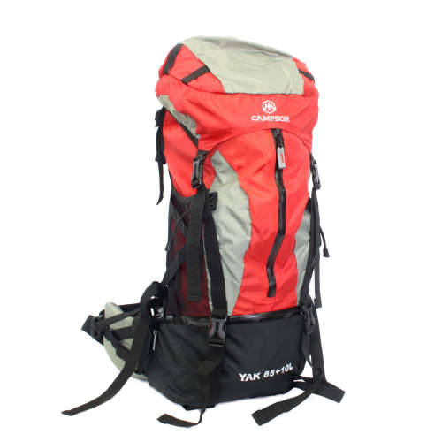 Campsor Adventure 65L+10L Internal Frame Outdoor Hiking Backpack  Red