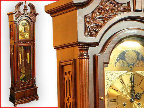 brand new 2.2 metre high grandfather clock wind up with pendulum and hourly chime